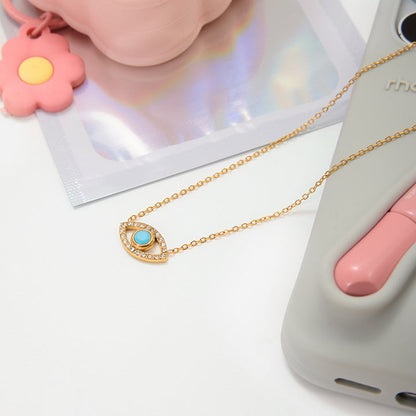 Cala Turquoise Eye Pendant Necklace