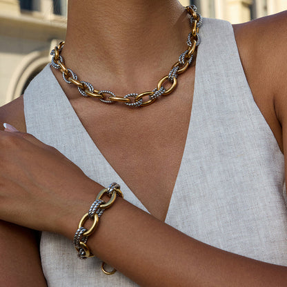 Harbour Two-Tone Oval Link Necklace