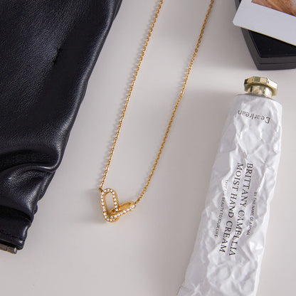 Olive Branch Linked Oval Necklace