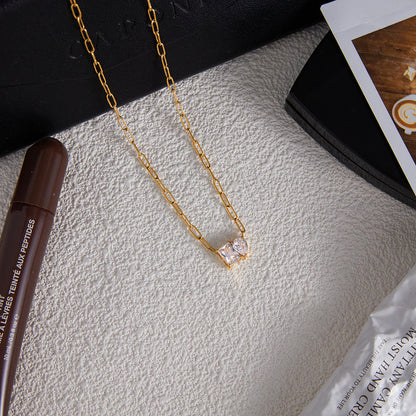 Isola Square Zircon Chain Necklace