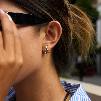 Meltemi Two-Tone Crossover Earrings