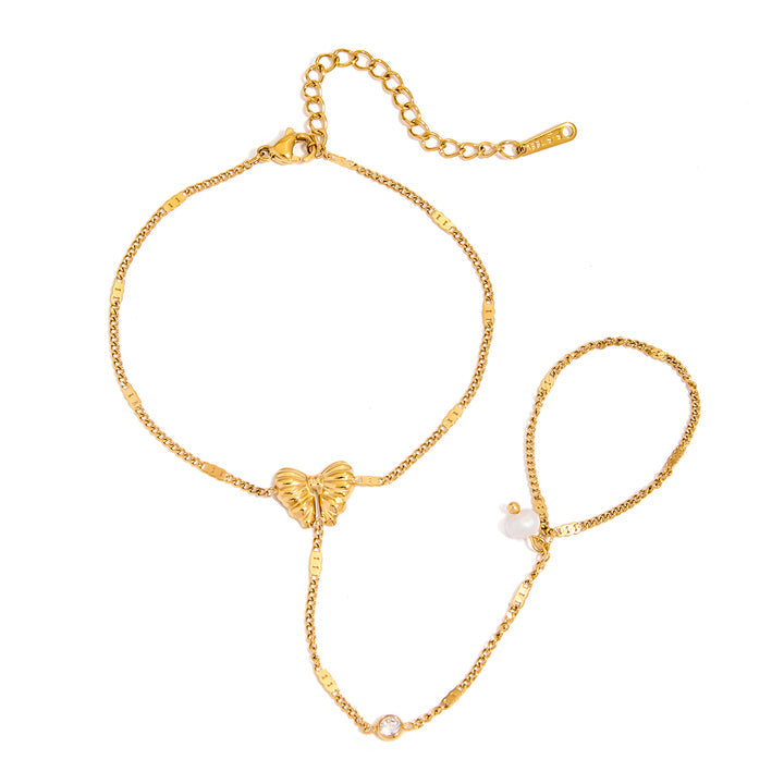 Almond Blossom Butterfly Hand Chain Bracelet