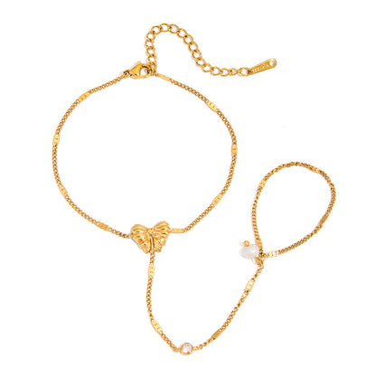 Almond Blossom Butterfly Hand Chain Bracelet