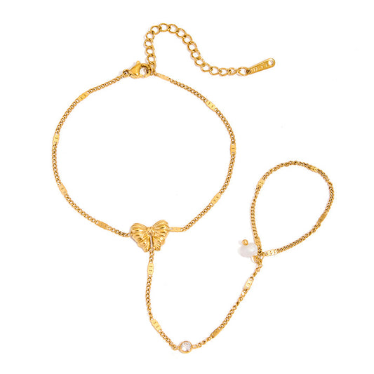 Almond Blossom Butterfly Hand Chain Bracelet