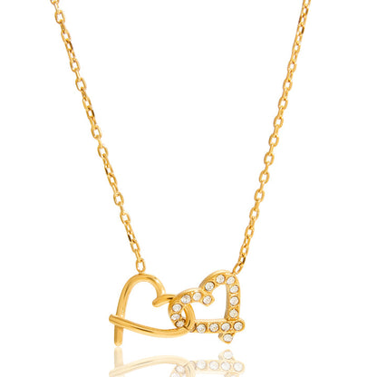 Cypress Twin Heart Pendant Necklace