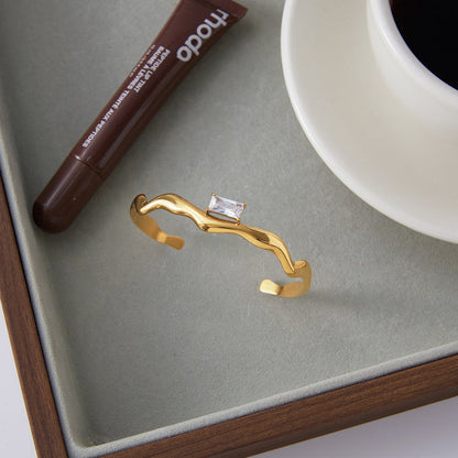 Cala Rippled Baguette Cuff Bracelet