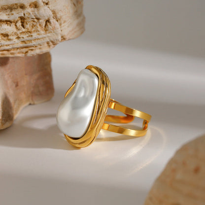 Lumen Baroque Pearl Open Ring