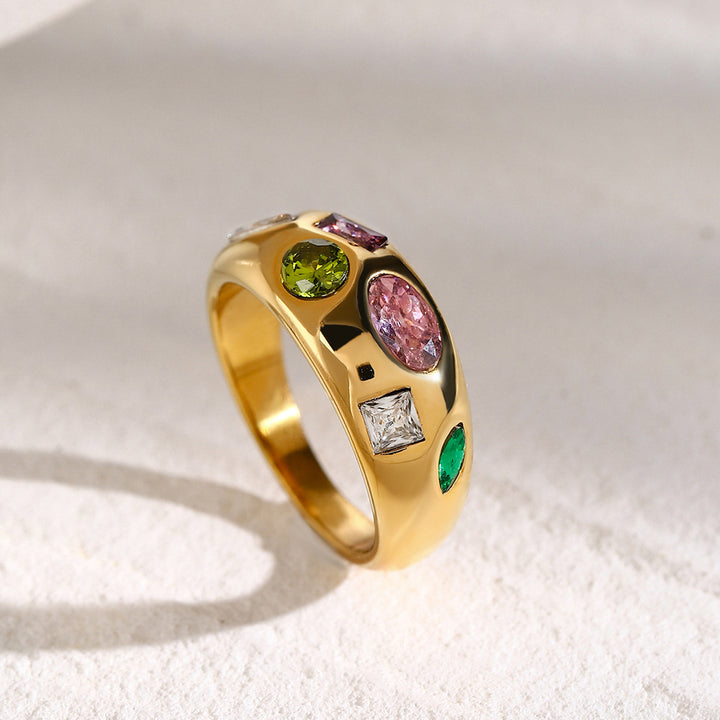 Riviera Multi-Stone Dome Ring
