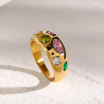 Riviera Multi-Stone Dome Ring