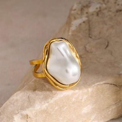 Lumen Baroque Pearl Open Ring