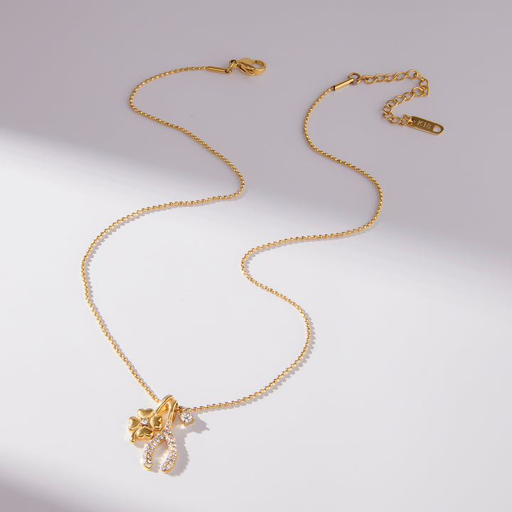 Meltemi Clover and Wishbone Necklace