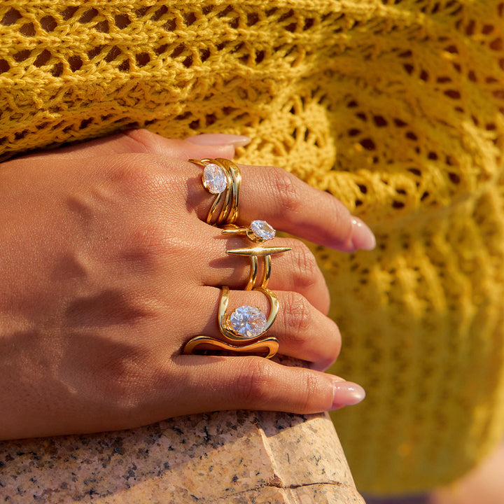 Lumen Sculpted Solitaire Ring