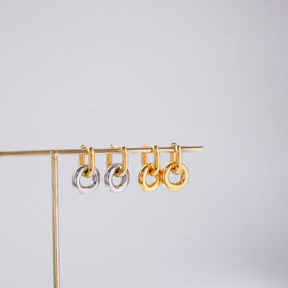 Lumen Interlocking Ring Hoop Earrings