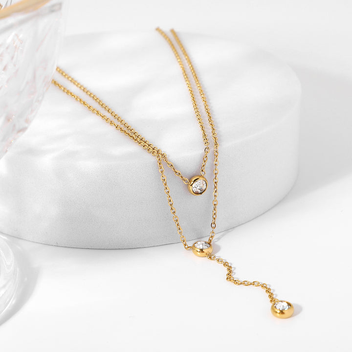 Cascade Layered Lariat Necklace