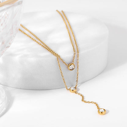 Cascade Layered Lariat Necklace