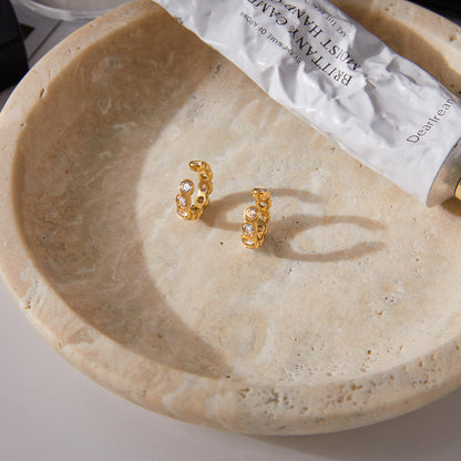 Cadaqués Bezel Crystal Cuff Earrings