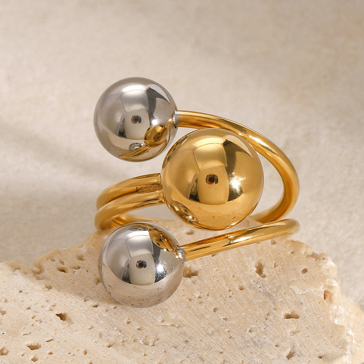 Cala Two-Tone Sphere Open Ring