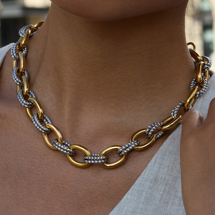 Harbour Two-Tone Oval Link Necklace