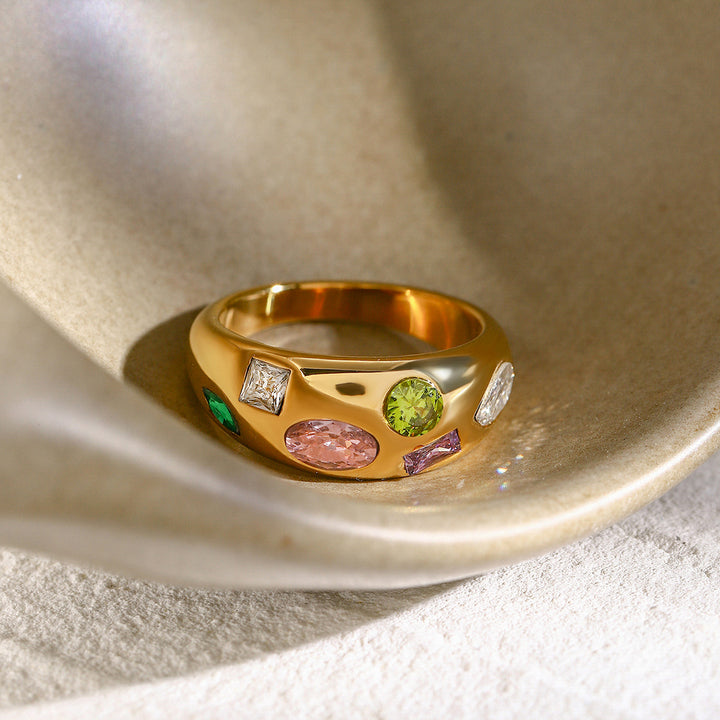Riviera Multi-Stone Dome Ring