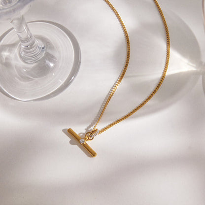 Mistral Crystal T-Bar Necklace