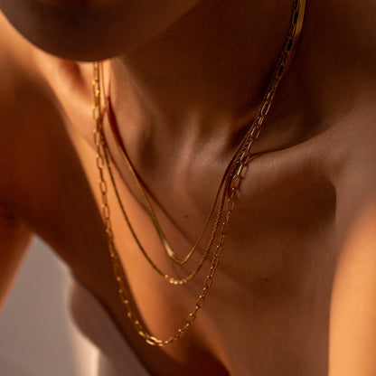 Formentera Triple Layered Chain Necklace