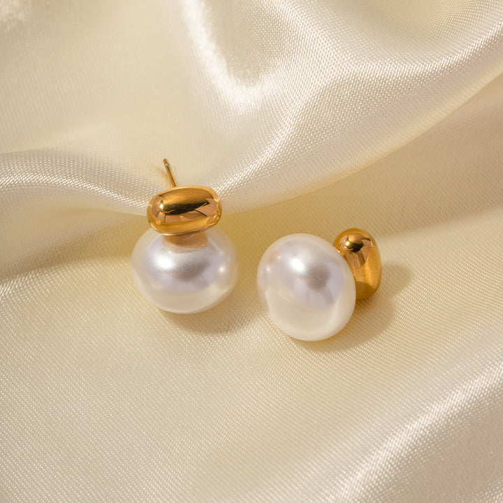 Marea Pearl Drop Stud Earrings