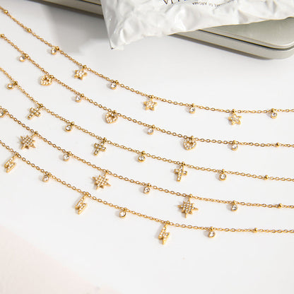 Zephyr Star Charm Station Necklace