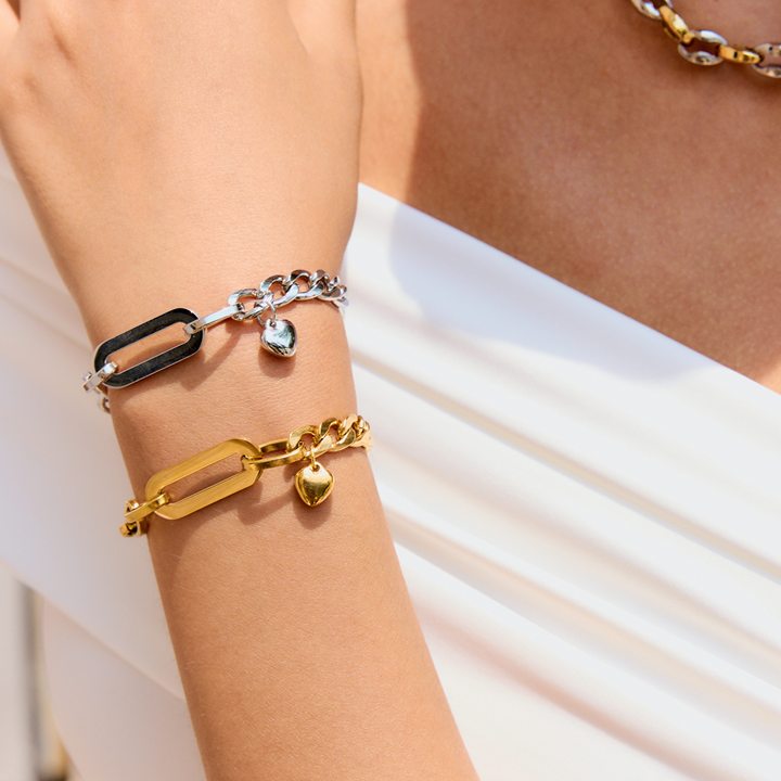 Dune Heart Charm Link Bracelet