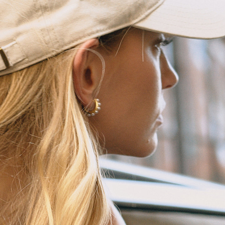 Salt Air Pearl Huggie Hoop Earrings