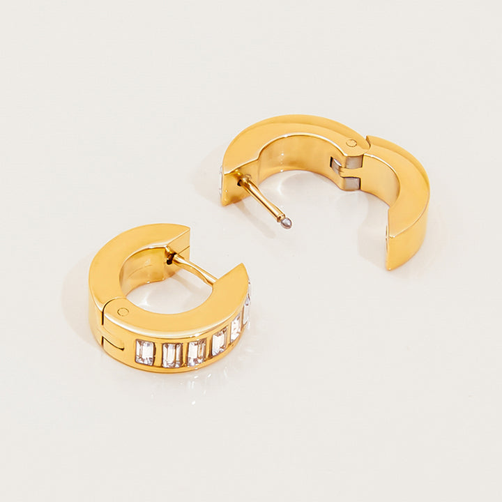 Lagoon Baguette Band Hoop Earrings