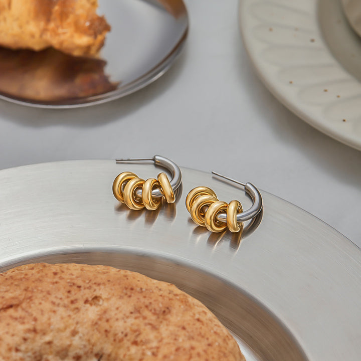 Formentera Stacked Ring Hoop Earrings