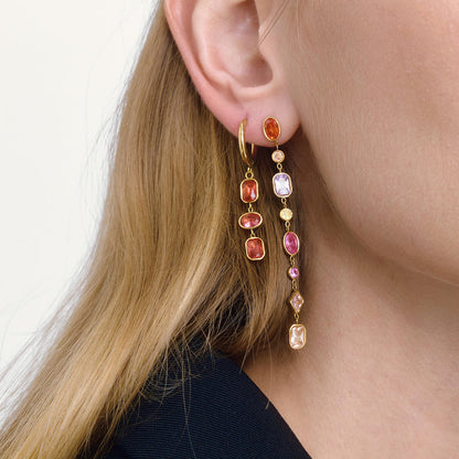 Riviera Triple Stone Drop Earrings