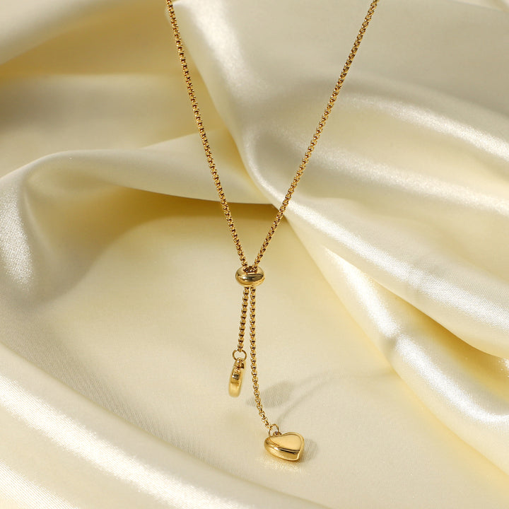 Dune Double Heart Lariat Necklace