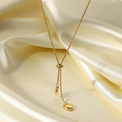 Dune Double Heart Lariat Necklace