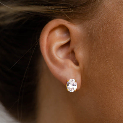 Salt Air Solitaire Screw-Back Earrings