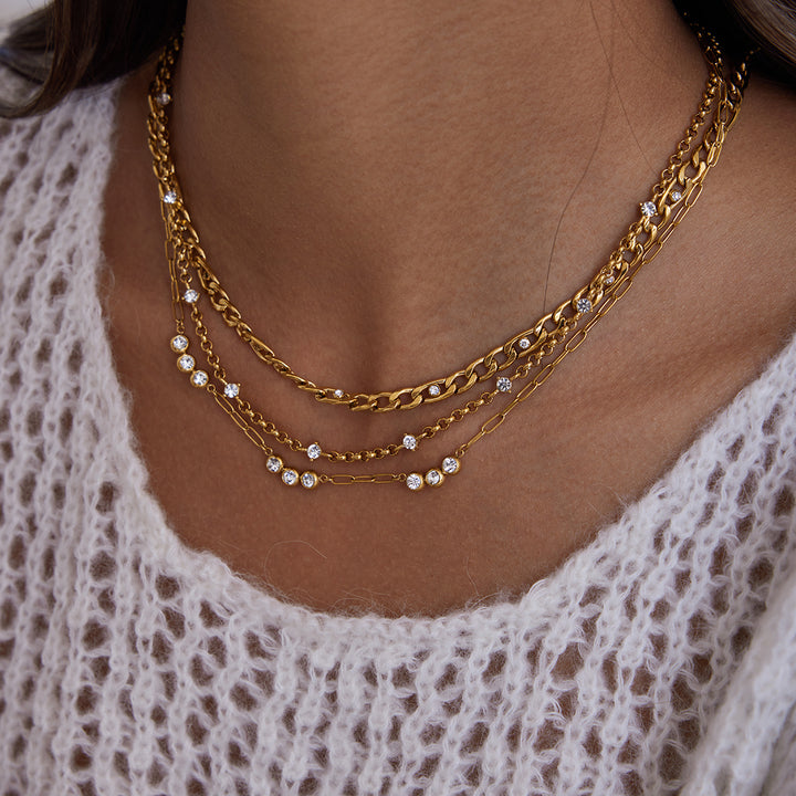 Vela Cubic Zirconia Chain Necklace