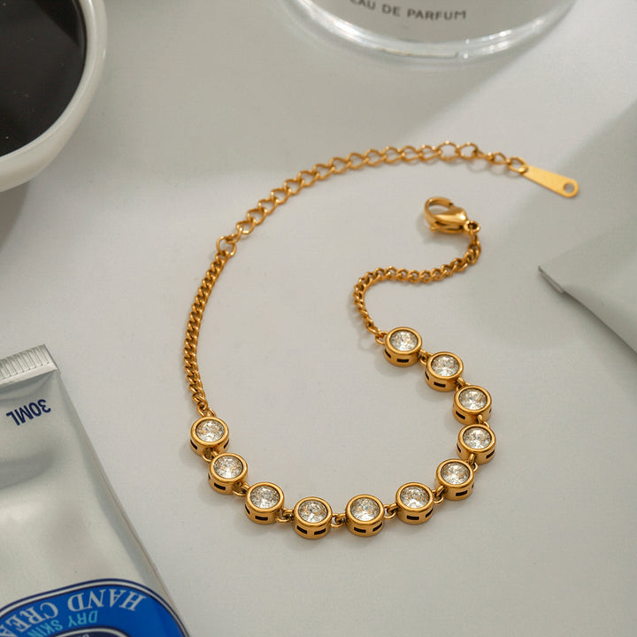 Lido Round Stone Chain Bracelet