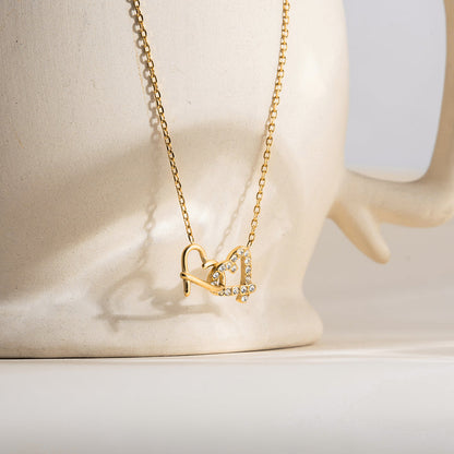 Cypress Twin Heart Pendant Necklace