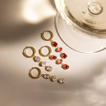 Riviera Triple Stone Drop Earrings