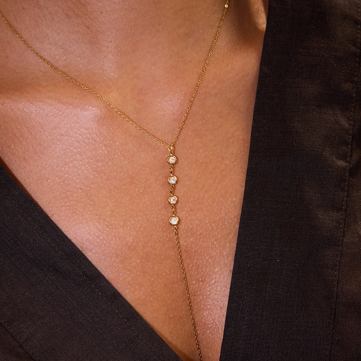 Lumen Zircon Lariat Necklace