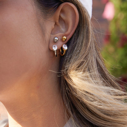 Riviera Oval Stone C-Hoop Earrings