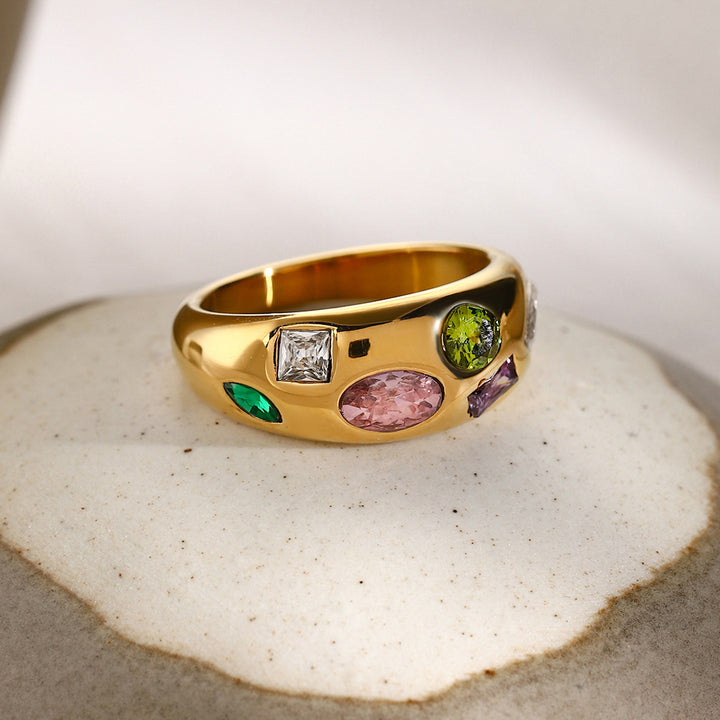 Riviera Multi-Stone Dome Ring