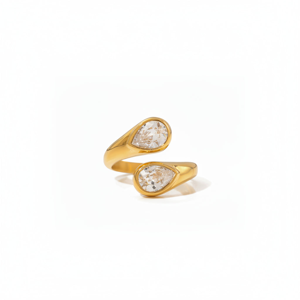 Aegean Double Teardrop Open Ring