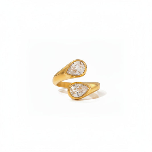 Aegean Double Teardrop Open Ring