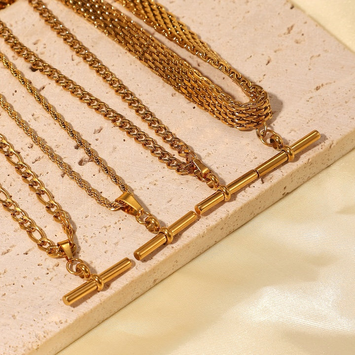 Mistral T-Bar Figaro Chain Necklace