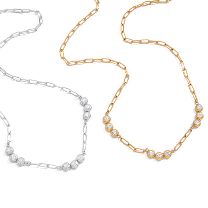 Vela Stone Station Link Necklace
