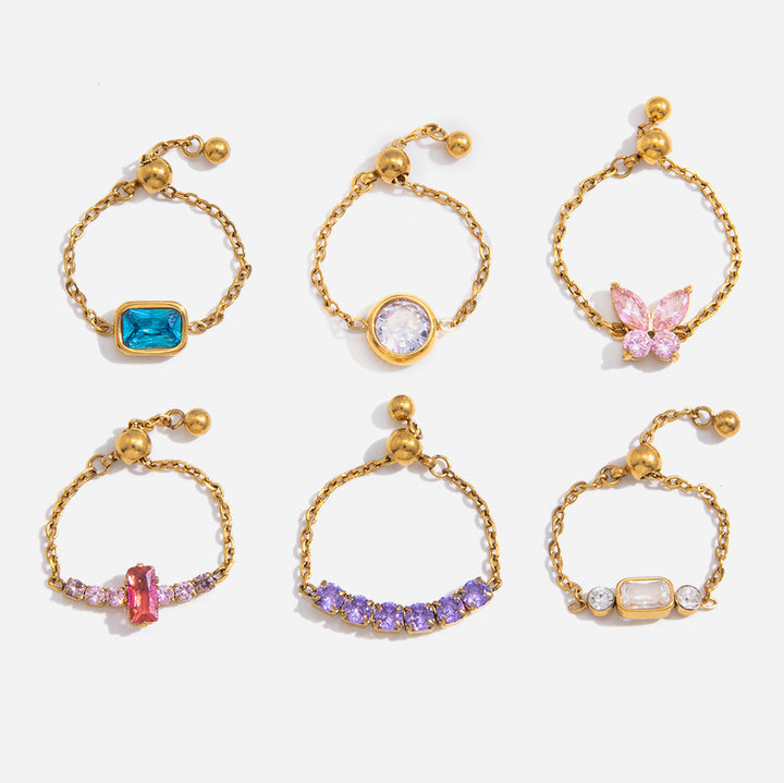 Ibiza Beaded Chain Ring