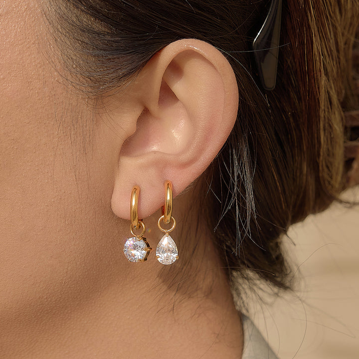 Cala Marquise Drop Huggie Earrings
