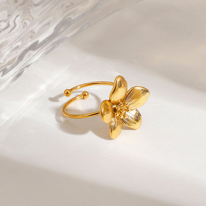 Oleander Five Petal Open Ring