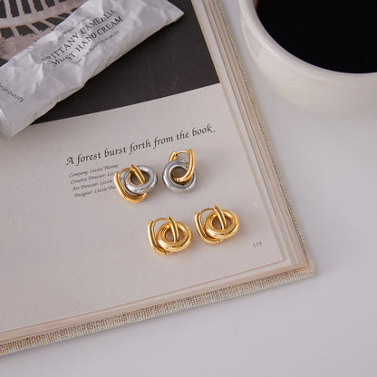 Lumen Interlocking Ring Hoop Earrings